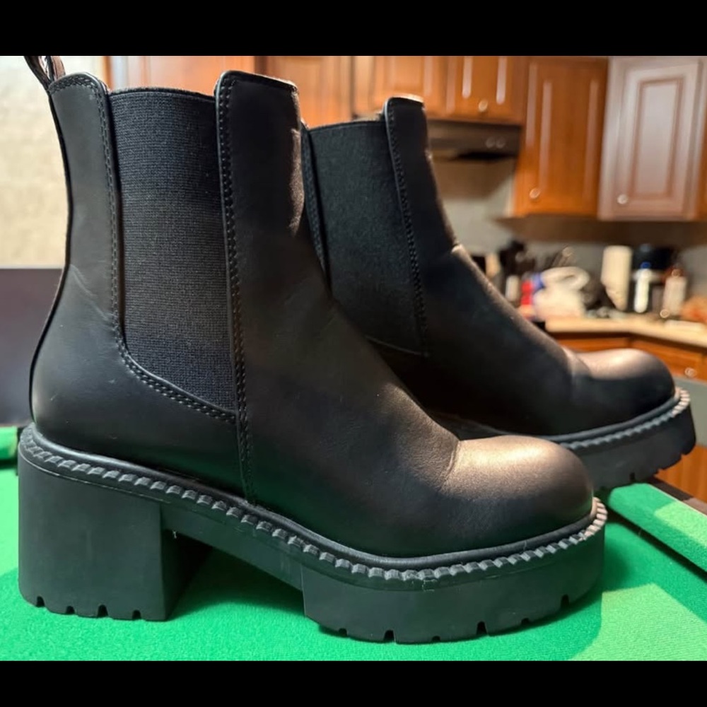 Madden Girl Chunky Black Heeled Boots